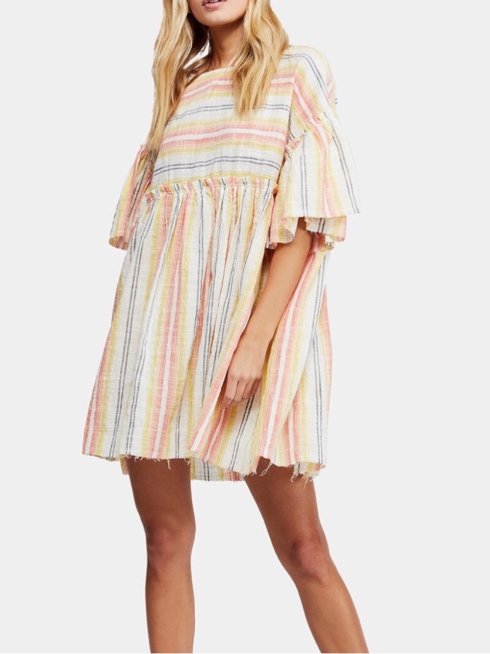 Free People Summer Nights Striped Tunic Dress - Size L